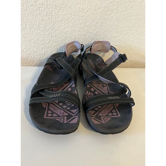Merrell Keepsake Sandals Black Lilac Size 9 Leather Hiking Outdoors Strappy - Picture 8 of 13